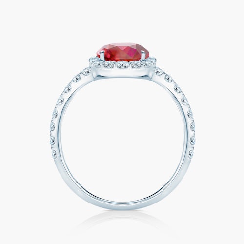 Pierścionek zaręczynowy This is Love: białe złoto, rubin